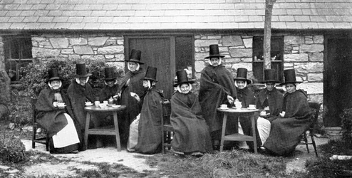 Ett walesiskt teparty, sent 1800-tal